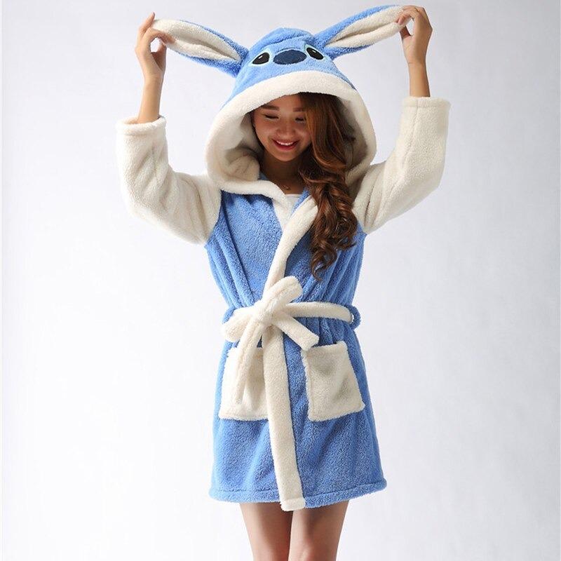 Peignoir Stitch Fille Robe De Chambre à Capuche En Maille