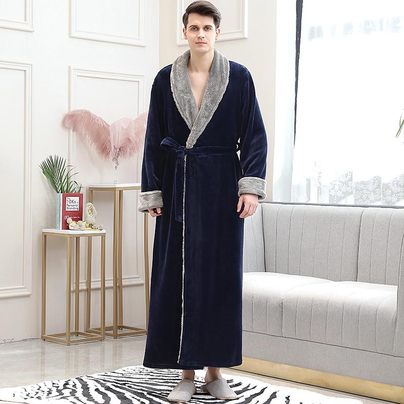Peignoir Robes De Chambre Hommes Hommes Robe Bleue Nuit Hommes