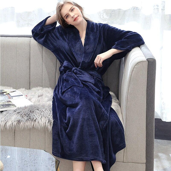Robe de Chambre Femme Coton Peignoir les Bains